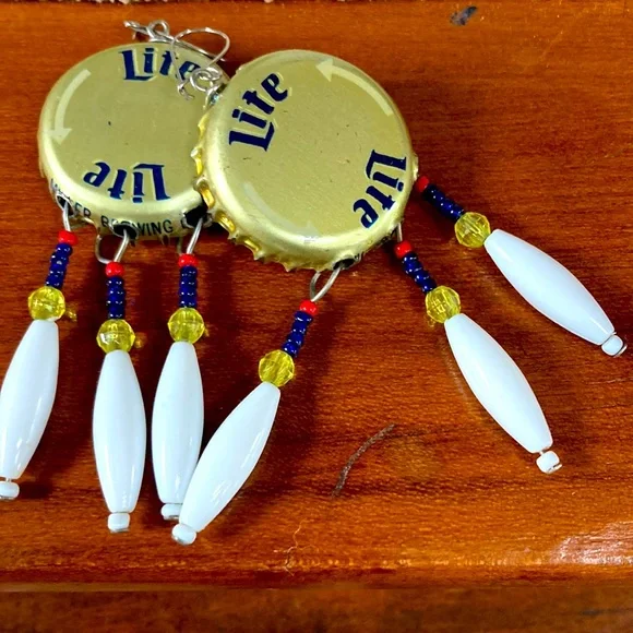 Miller Lite Earrings - Picture 1 of 3